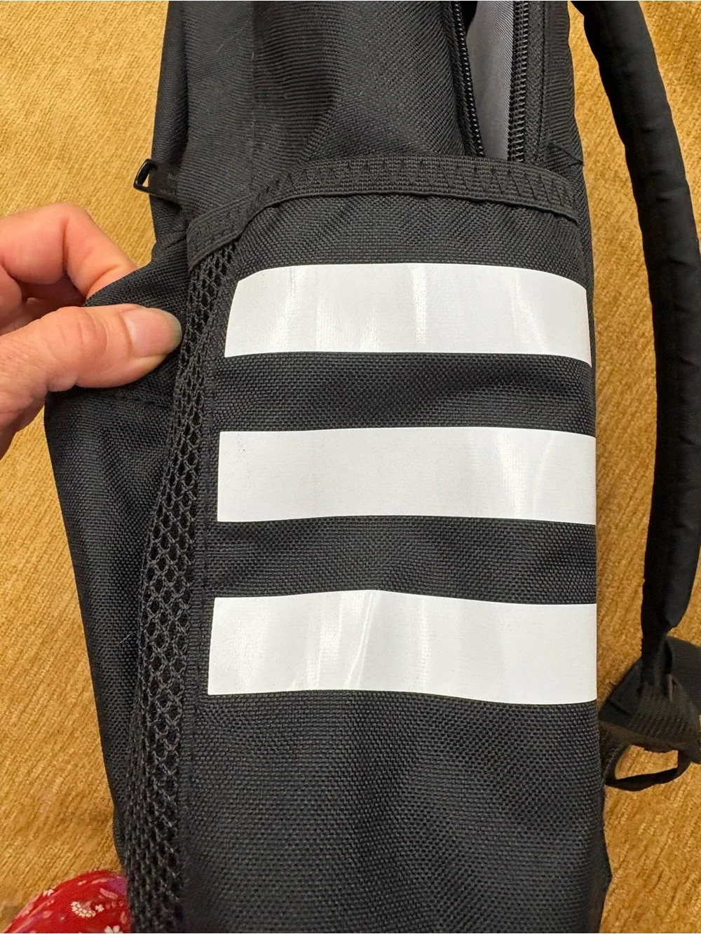 adidas multi-pocket Black Backpack with White Trefoil and Accents